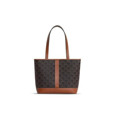 CELINE SMALL TOTE BAG TRIOMPHE IN TRIOMPHE CANVAS AND LAMBSKIN 115082CAS.04LU (26.5*23*12cm)